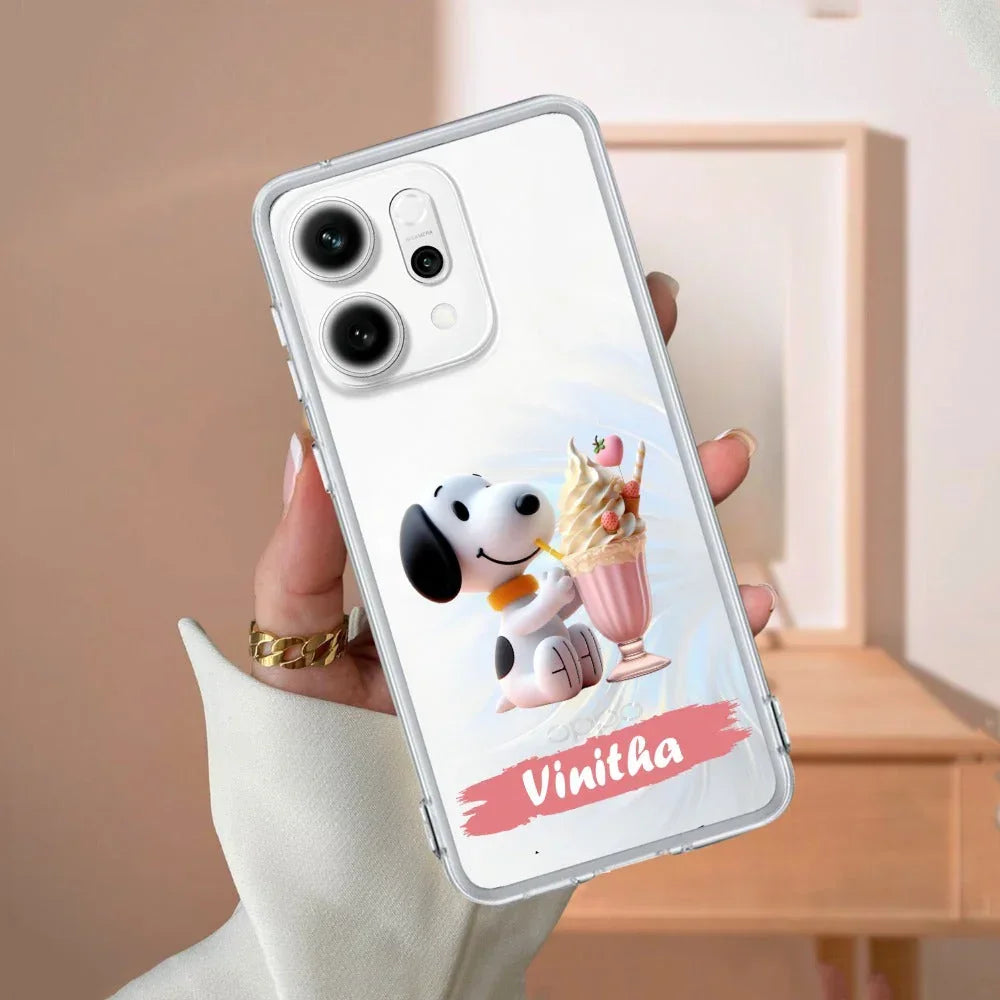 Snoopy Customize Anti Yellow Case For OPPO Reno 14 Pro 5G