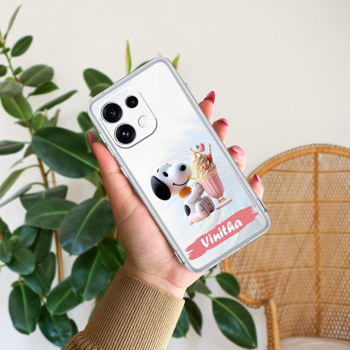 Snoopy Customize Anti Yellow Case For Oppo Reno 16C 5G