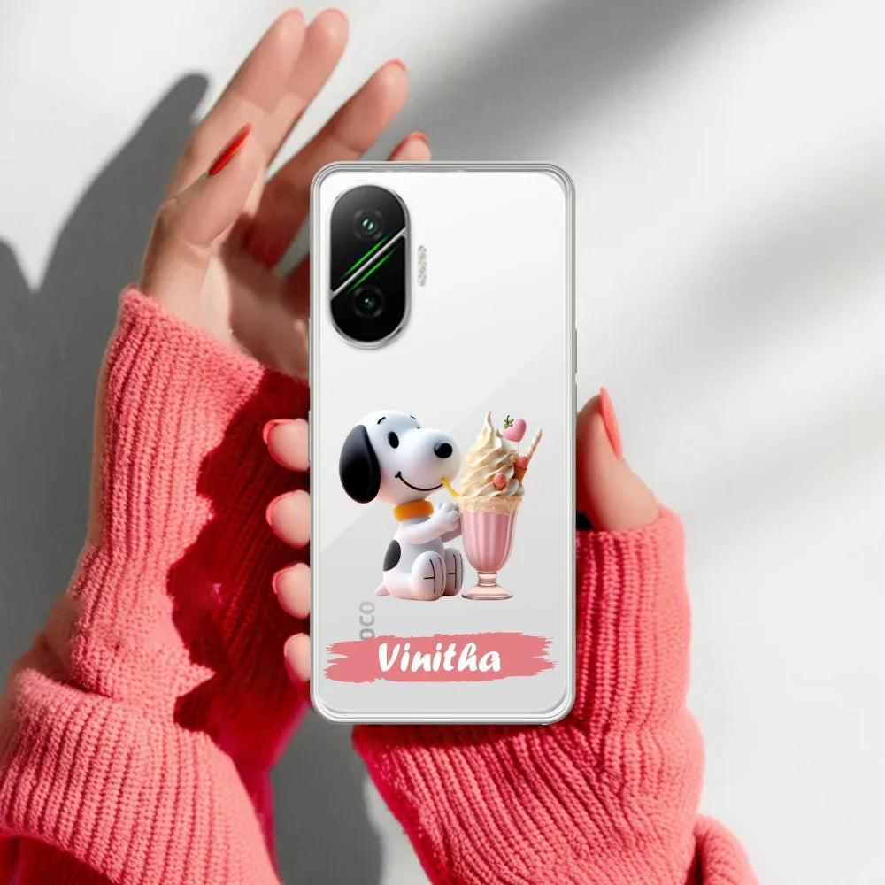 Snoopy Customize Transparent Silicon Case For Poco - ShopOnCliQ
