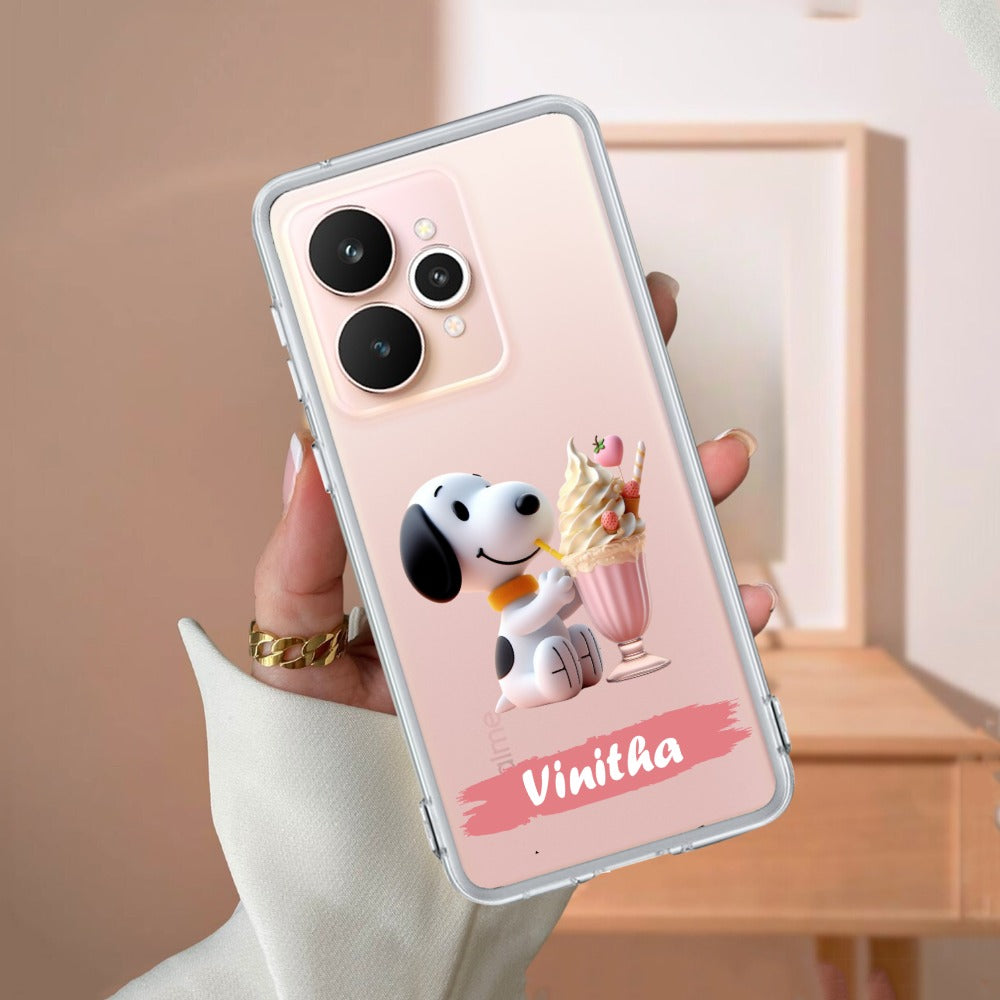 Snoopy Customize Transparent Silicon Case For Realme/Narzo