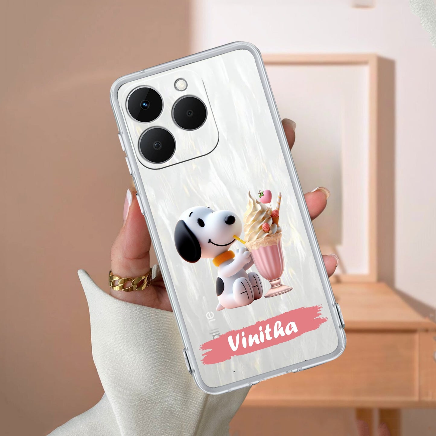 Snoopy Customize Transparent Silicon Case For Realme/Narzo