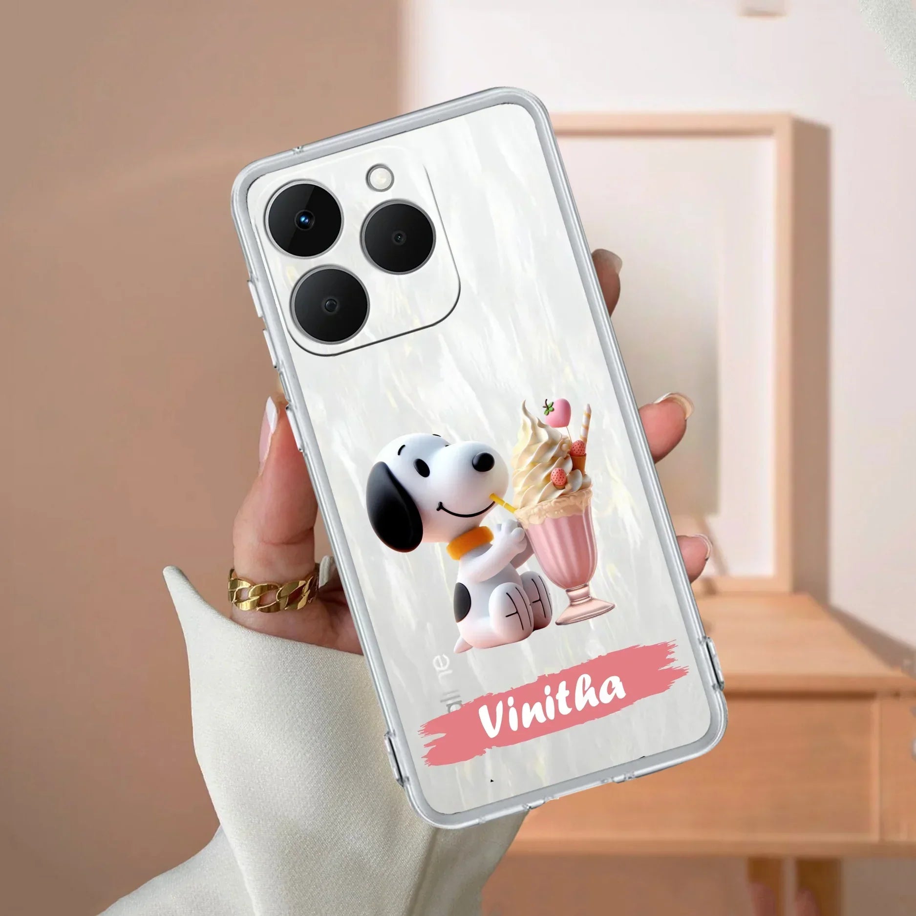 Snoopy Customize Transparent Silicon Case For Realme 15T 5G