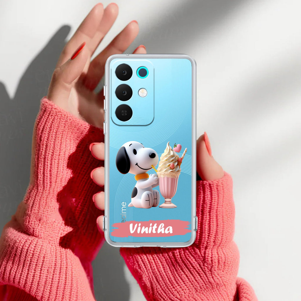 Snoopy Customize Anti Yelllow Case For Realme 15X 5G