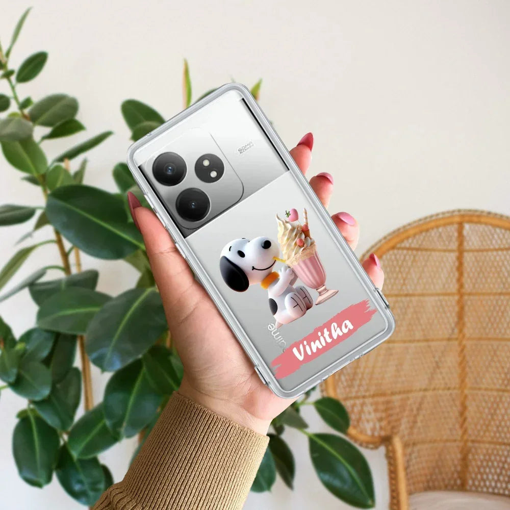 Snoopy Customize Anti Yelllow Case For Realme GT 6T 5G