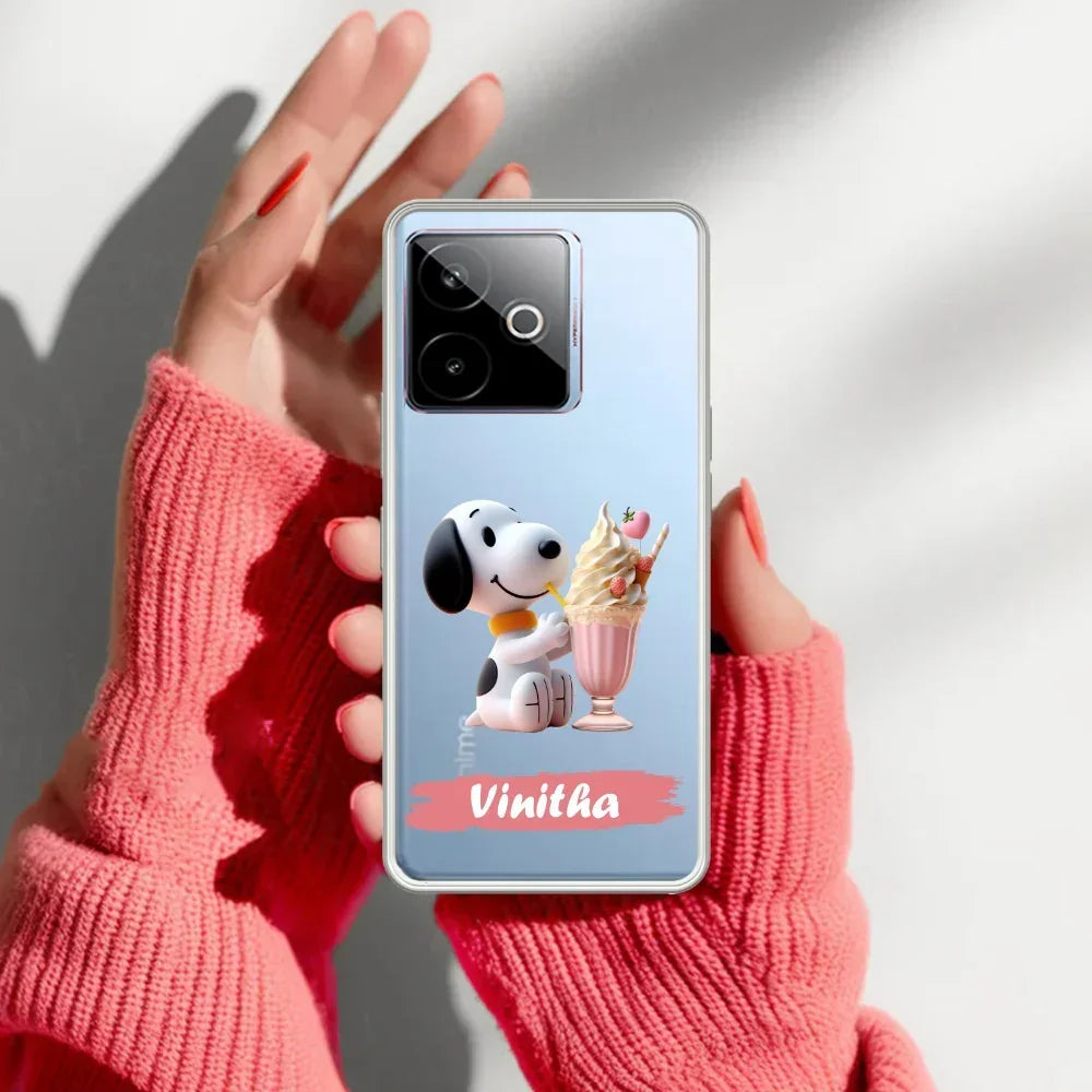 Snoopy Customize Anti Yelllow Case For Realme GT 7T 5G
