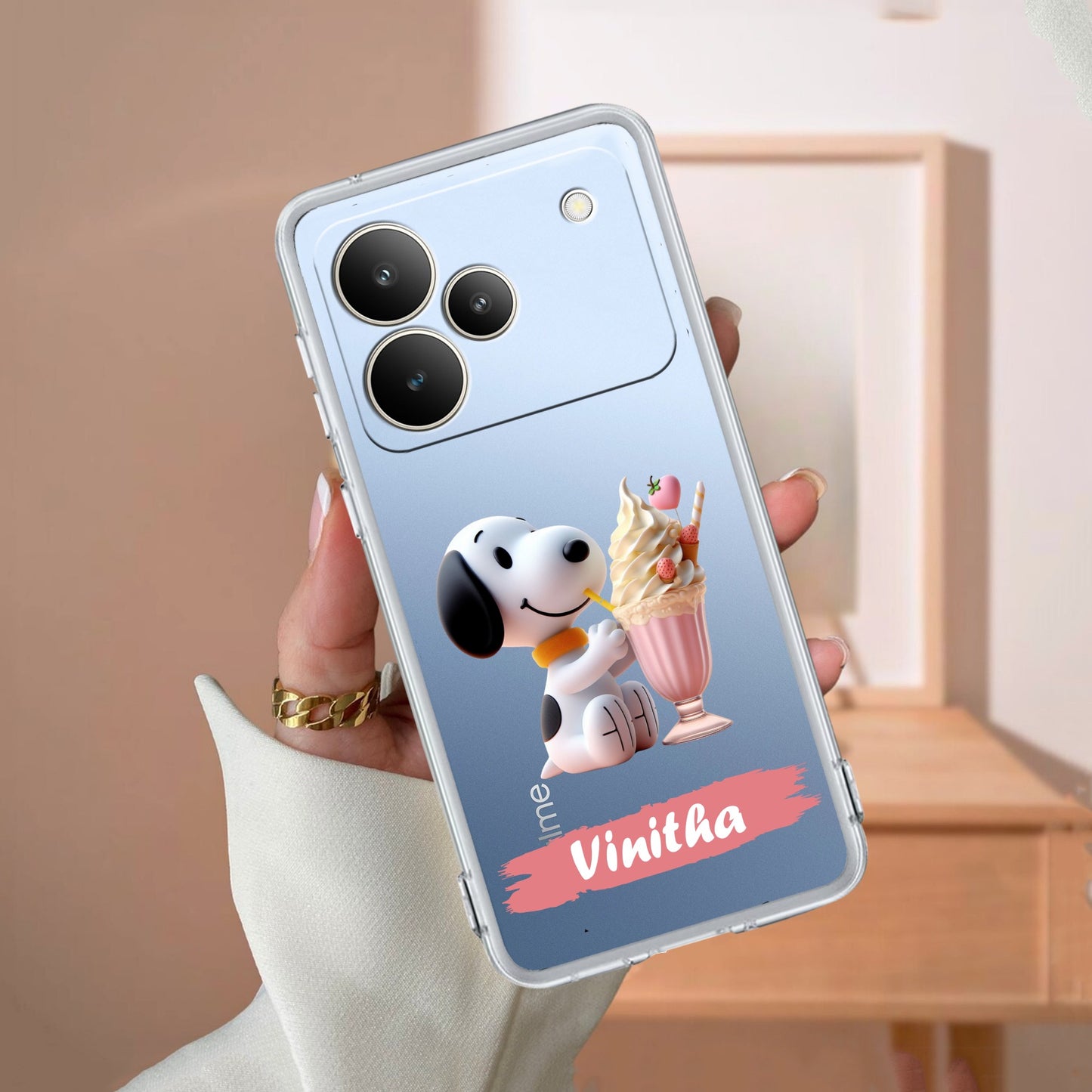 Snoopy Customize Transparent Silicon Case For Realme/Narzo