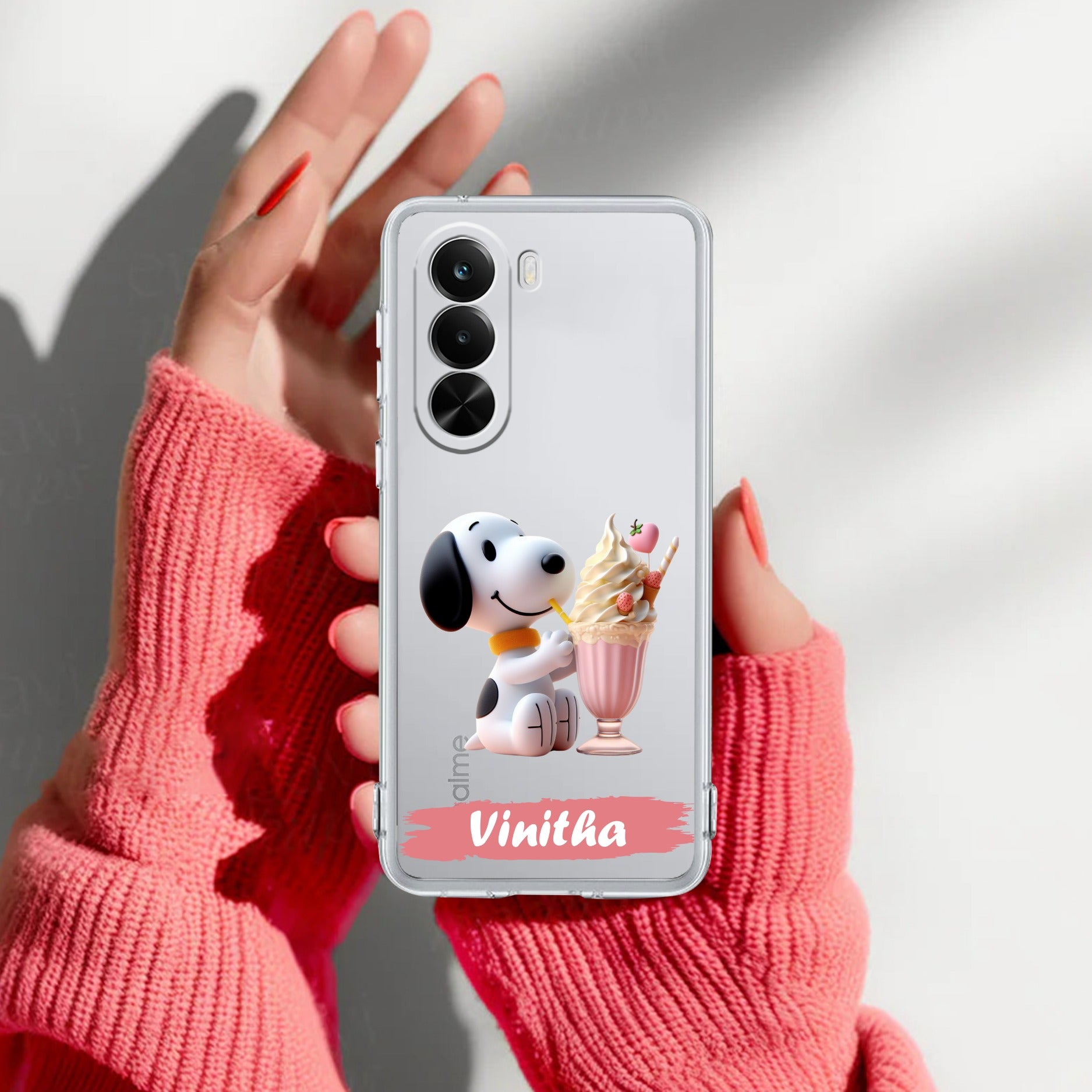 Snoopy Customize Anti Yelllow Case For Realme P4x 5G