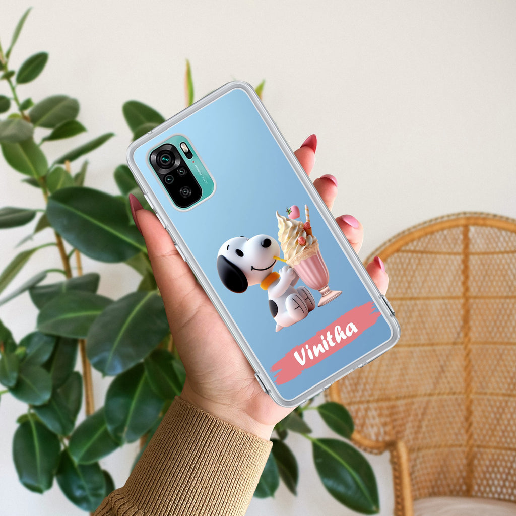 Snoopy Customize Transparent Silicon Case For Redmi Note 10 / 10S