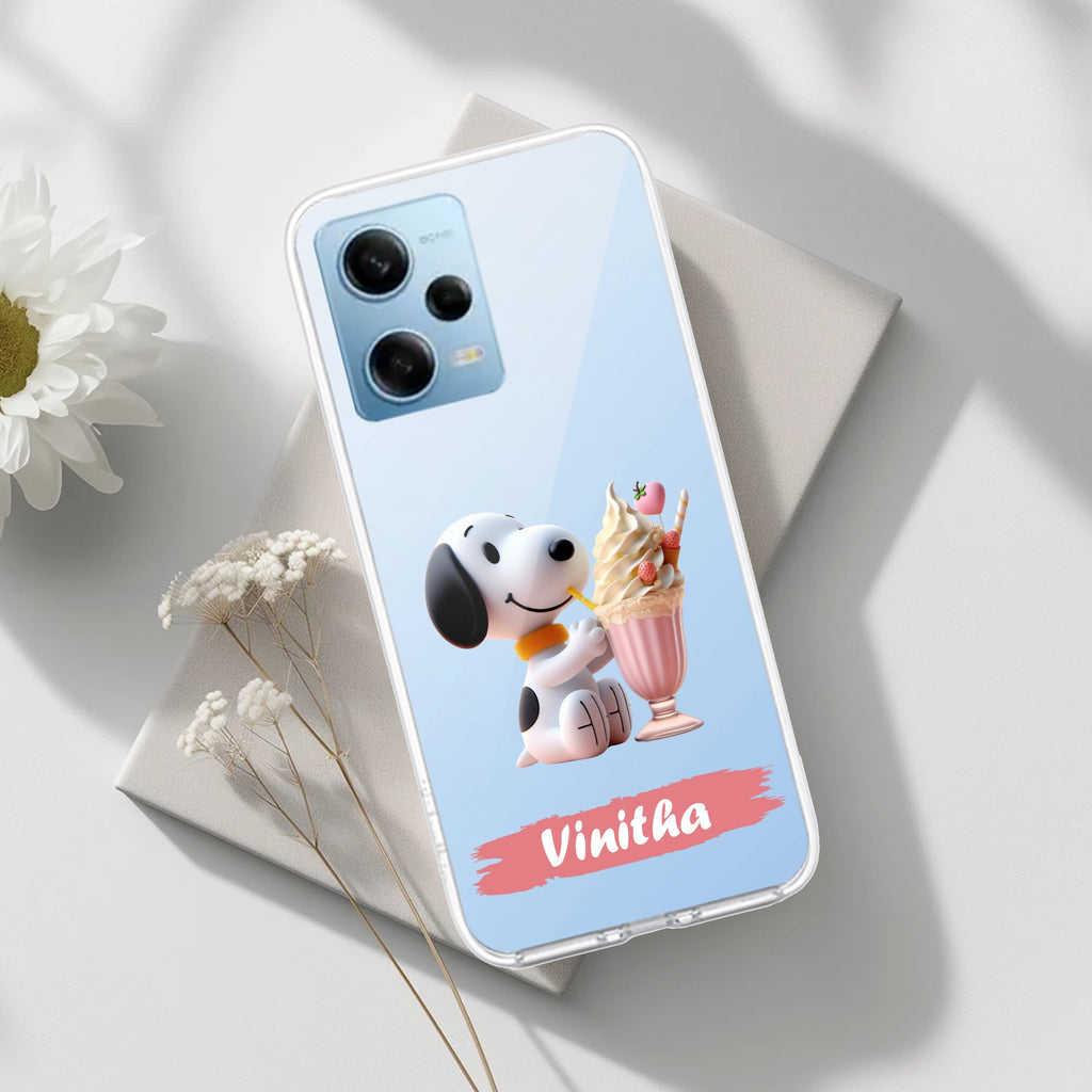 Snoopy Customize Transparent Silicon Case For Redmi Note 12 5G