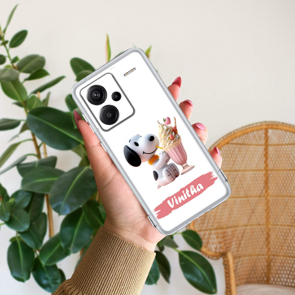 Snoopy Customize Transparent Silicon Case For Redmi Note 13 Pro Plus 5G
