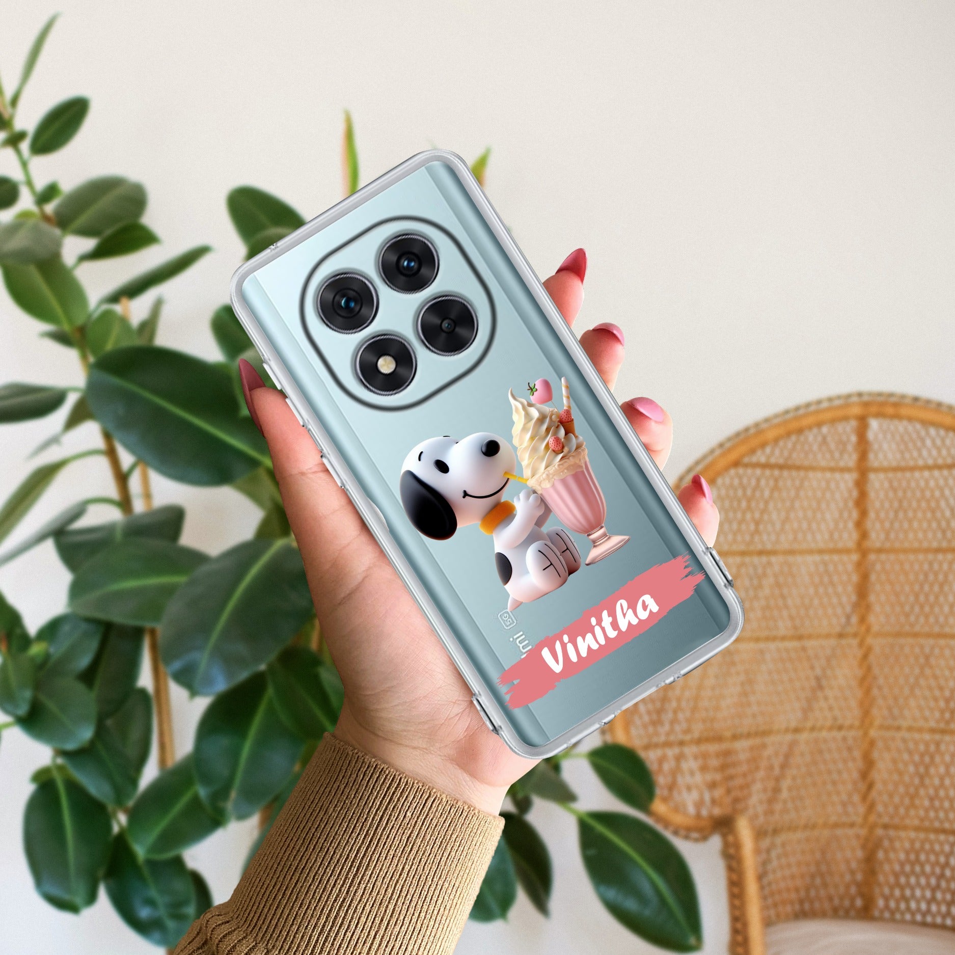 Snoopy Customize Transparent Silicon Case For Redmi Note 14 Pro 5G