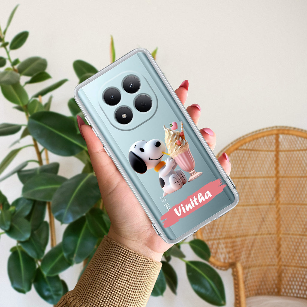 Snoopy Customize Transparent Silicon Case For Redmi Note 15 Pro 5G
