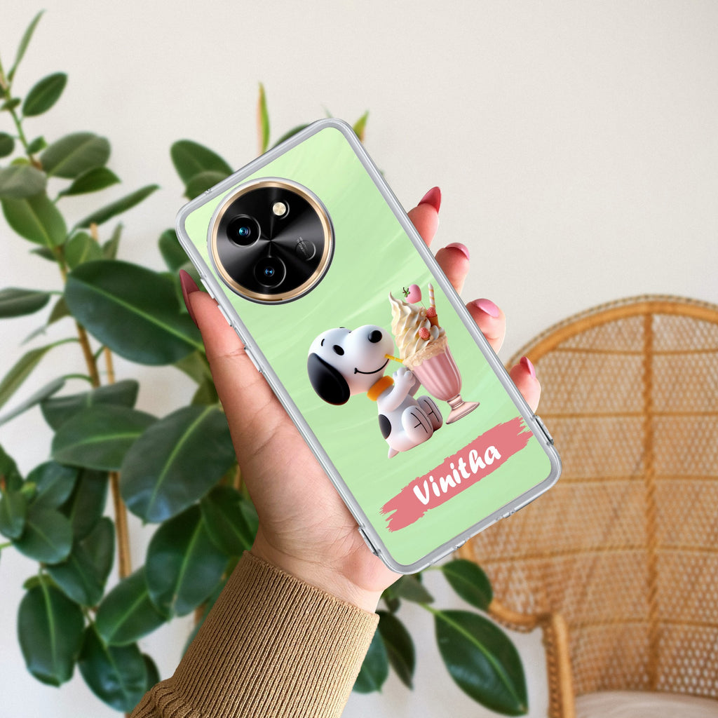 Snoopy Customize Transparent Silicon Case For Vivo T3X 5G