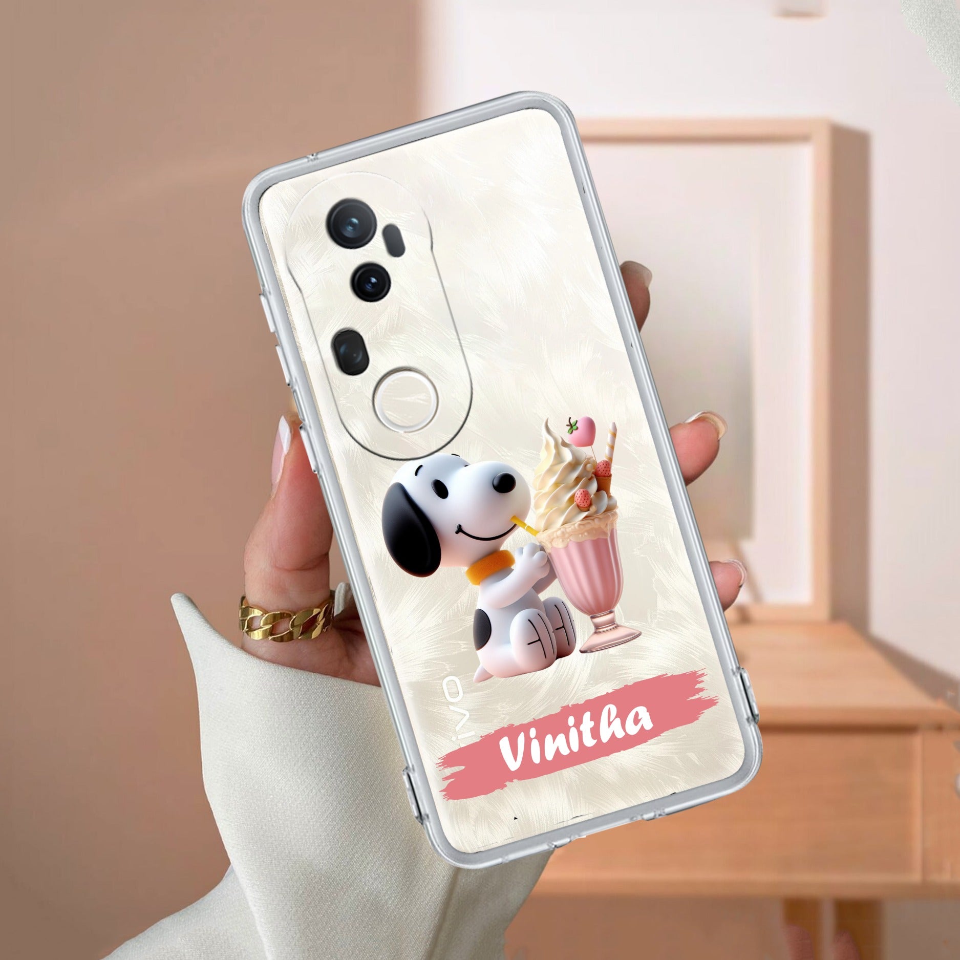 Snoopy Customize Transparent Silicon Case For Vivo T4 Ultra 5G