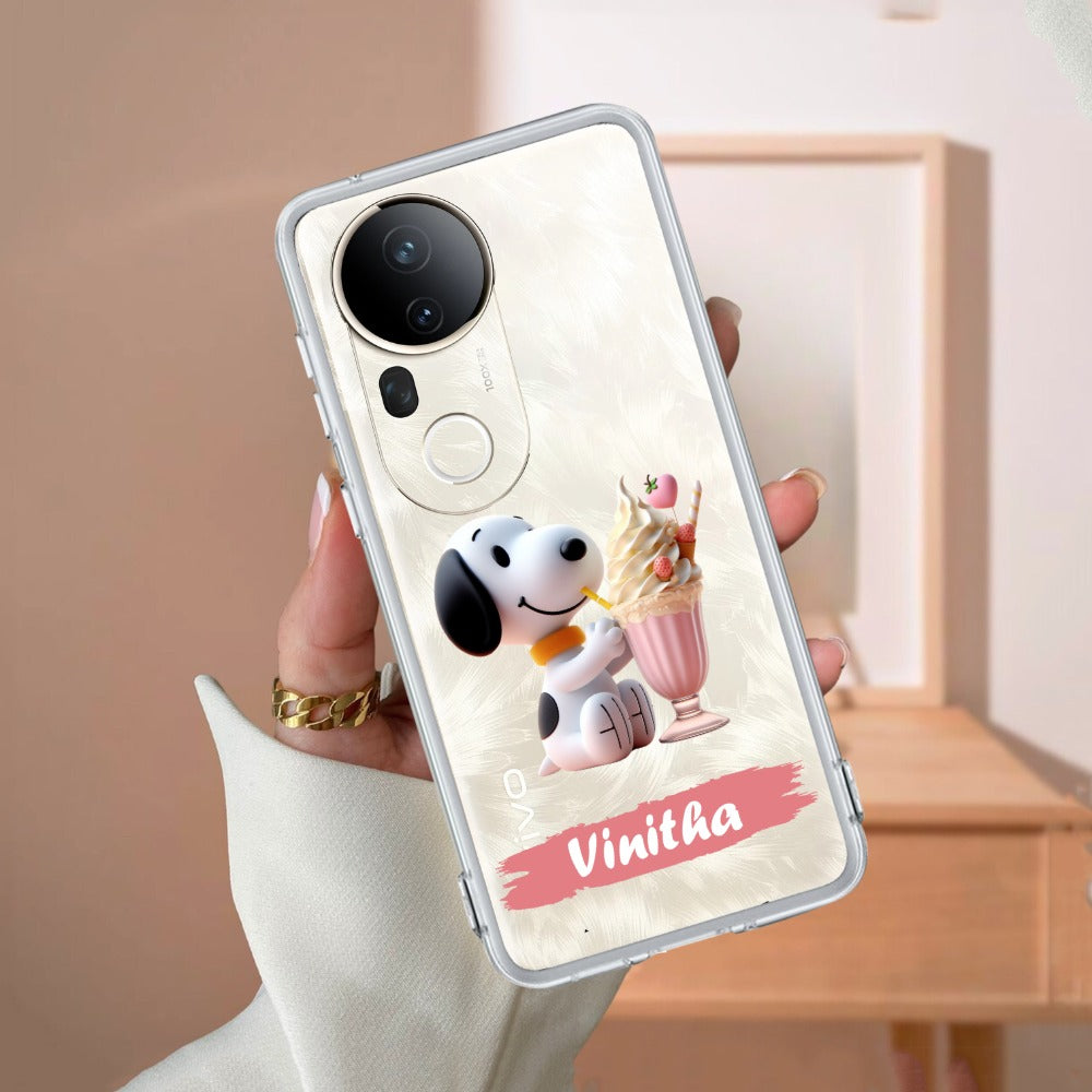 Snoopy Customize Transparent Silicon Case For Vivo