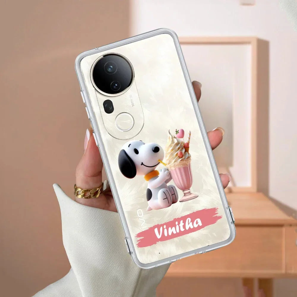 Snoopy Customize Transparent Silicon Case For Vivo V20 SE