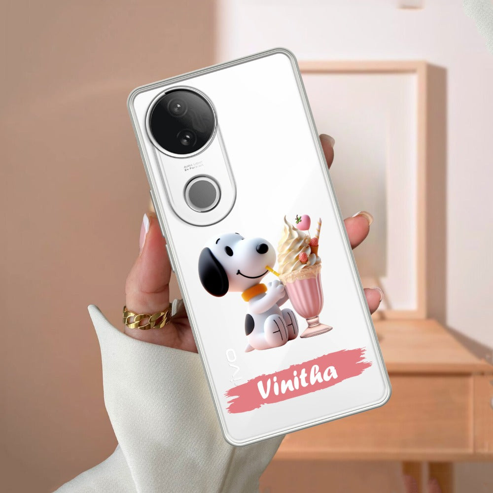Snoopy Customize Transparent Silicon Case For Vivo