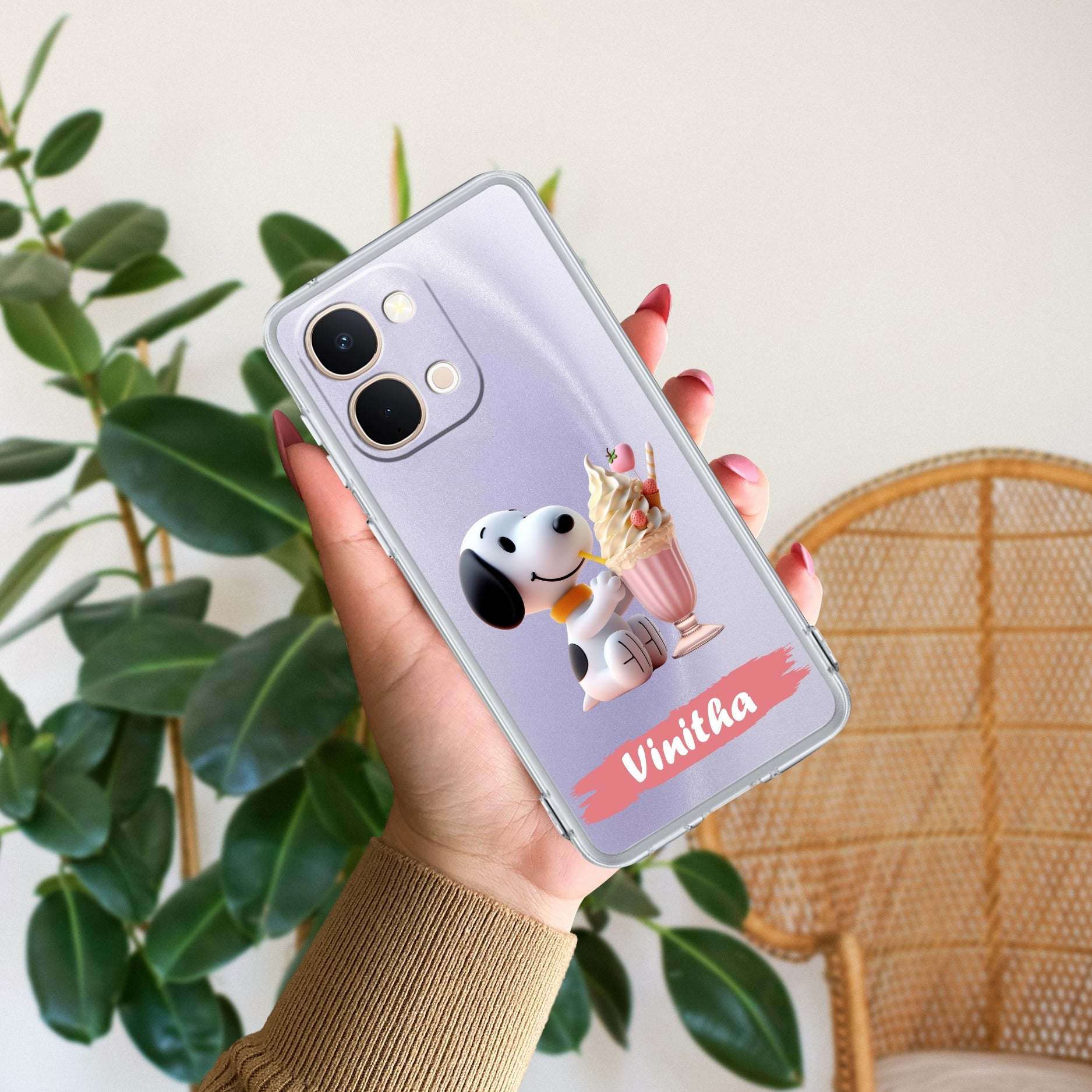 Snoopy Customize Transparent Silicon Case For Vivo T5X 5G
