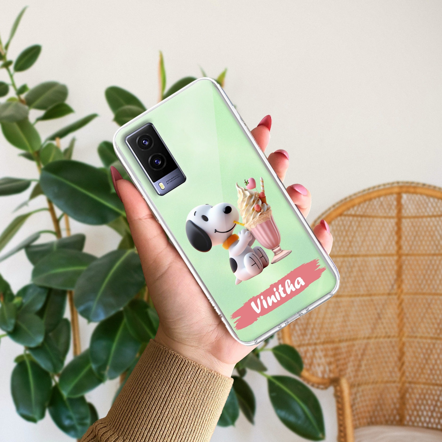 Snoopy Customize Transparent Silicon Case For Vivo V21e 5G
