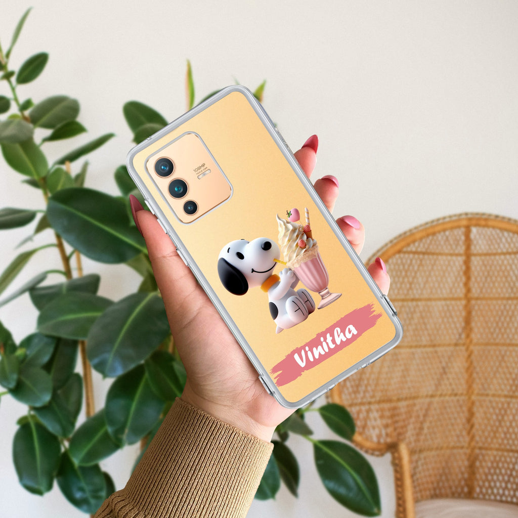 Snoopy Customize Transparent Silicon Case For Vivo V23 5G