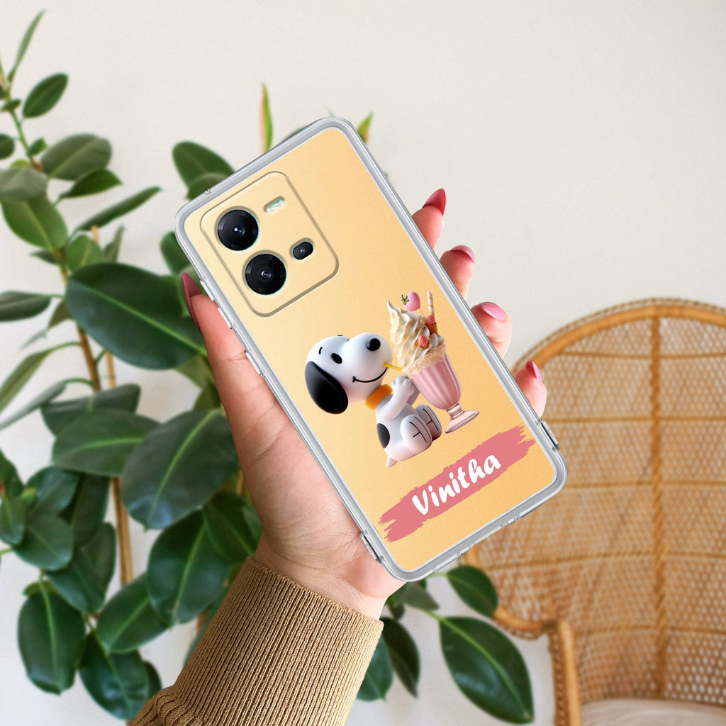 Snoopy Customize Transparent Silicon Case For Vivo V25