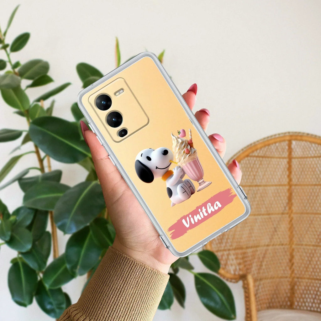 Snoopy Customize Transparent Silicon Case For Vivo V25 Pro 5G