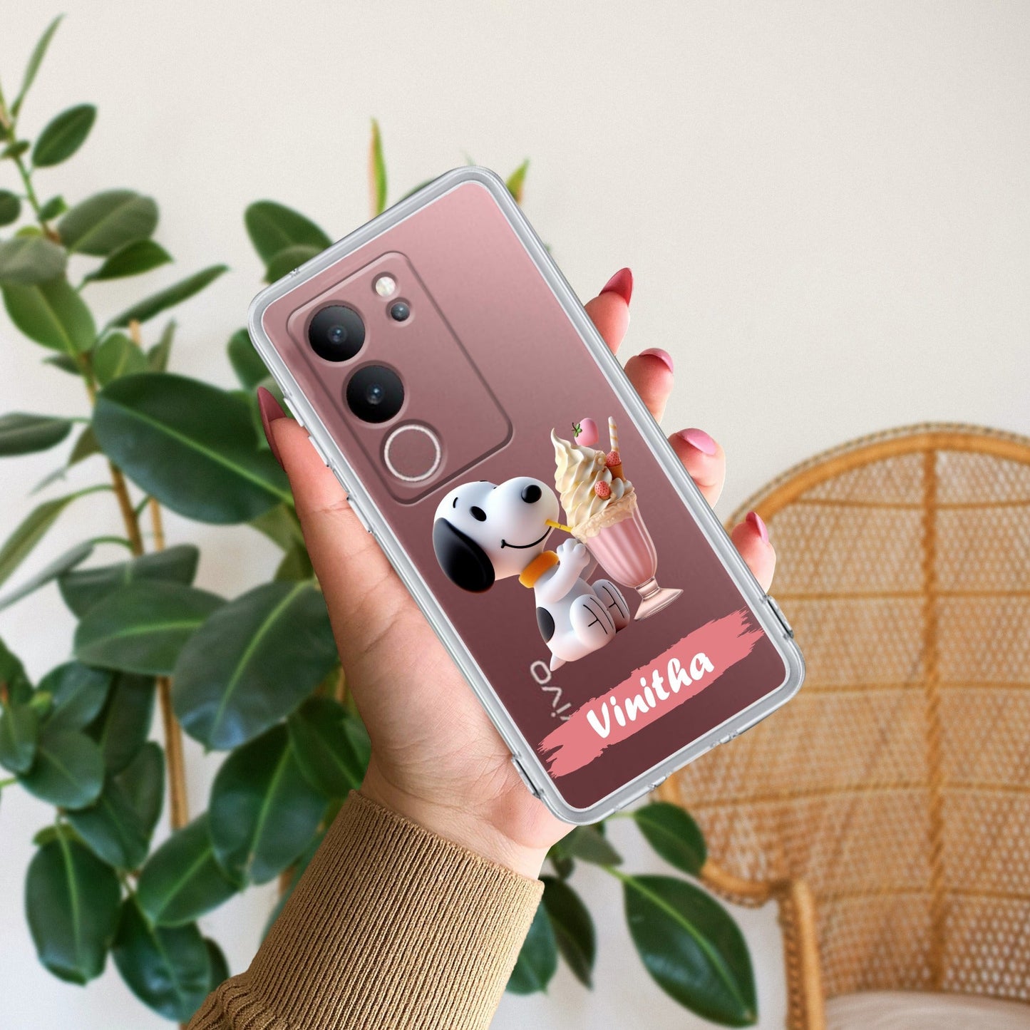 Snoopy Customize Transparent Silicon Case For Vivo