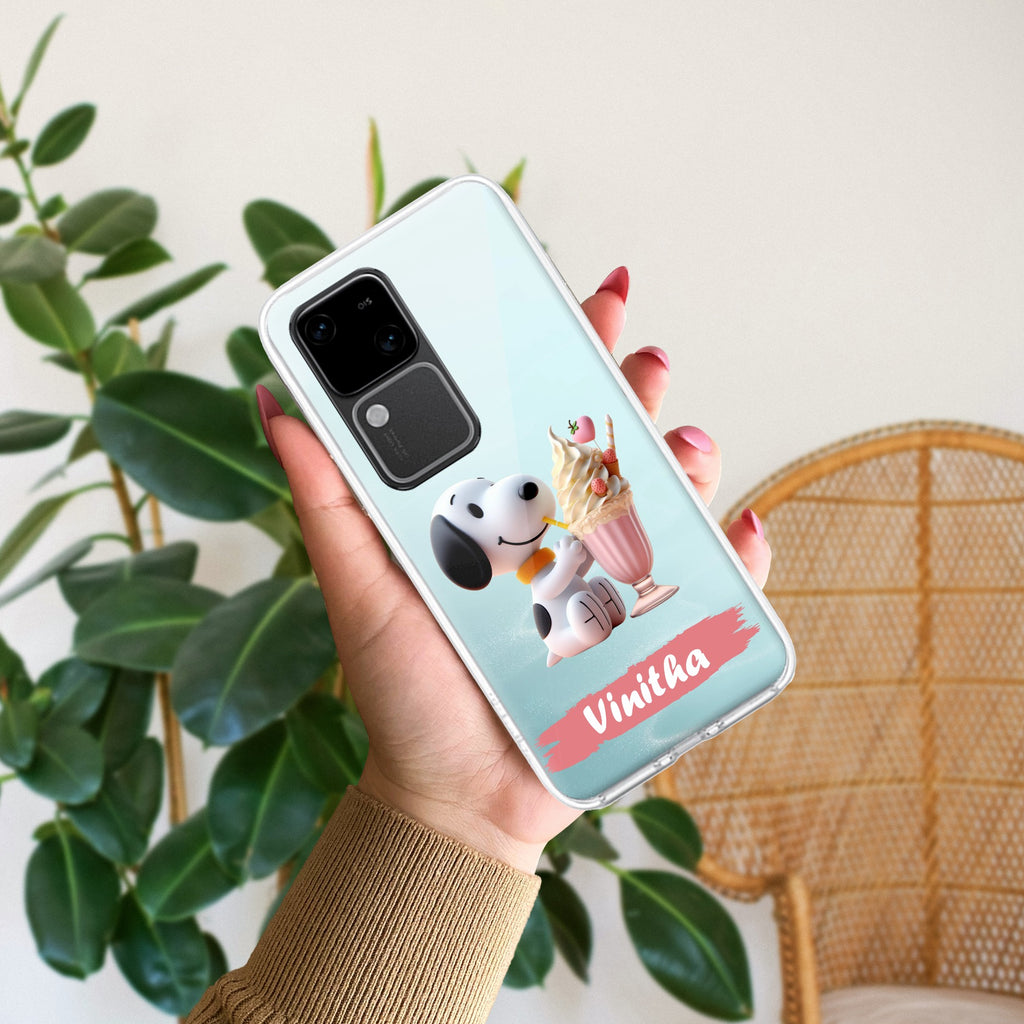 Snoopy Customize Transparent Silicon Case For Vivo V30 5G