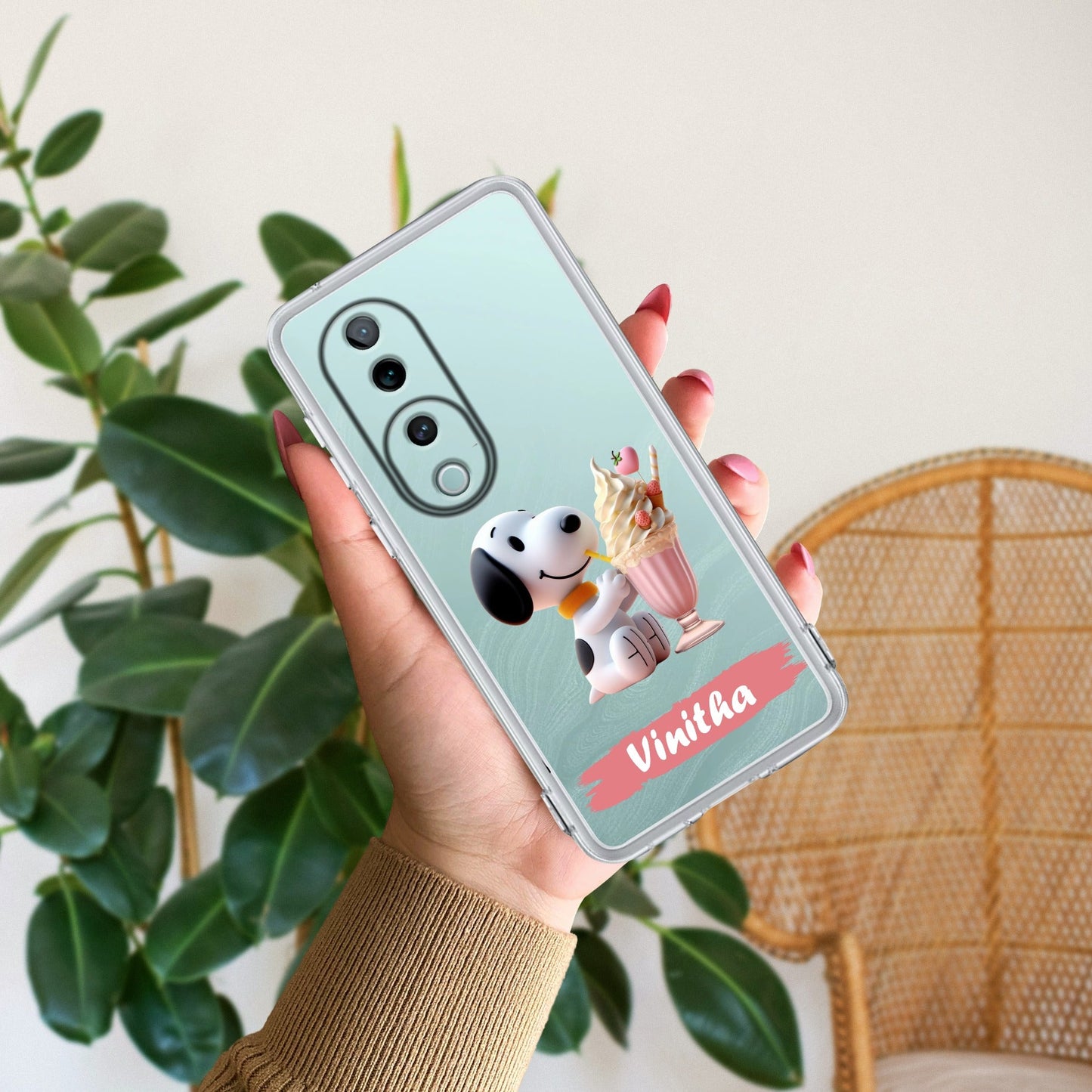 Snoopy Customize Transparent Silicon Case For Vivo