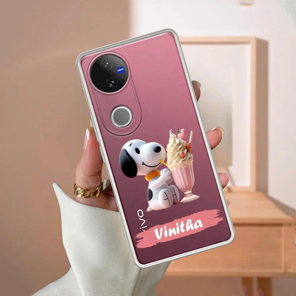 Snoopy Customize Transparent Silicon Case For Vivo Y18 / Y18i