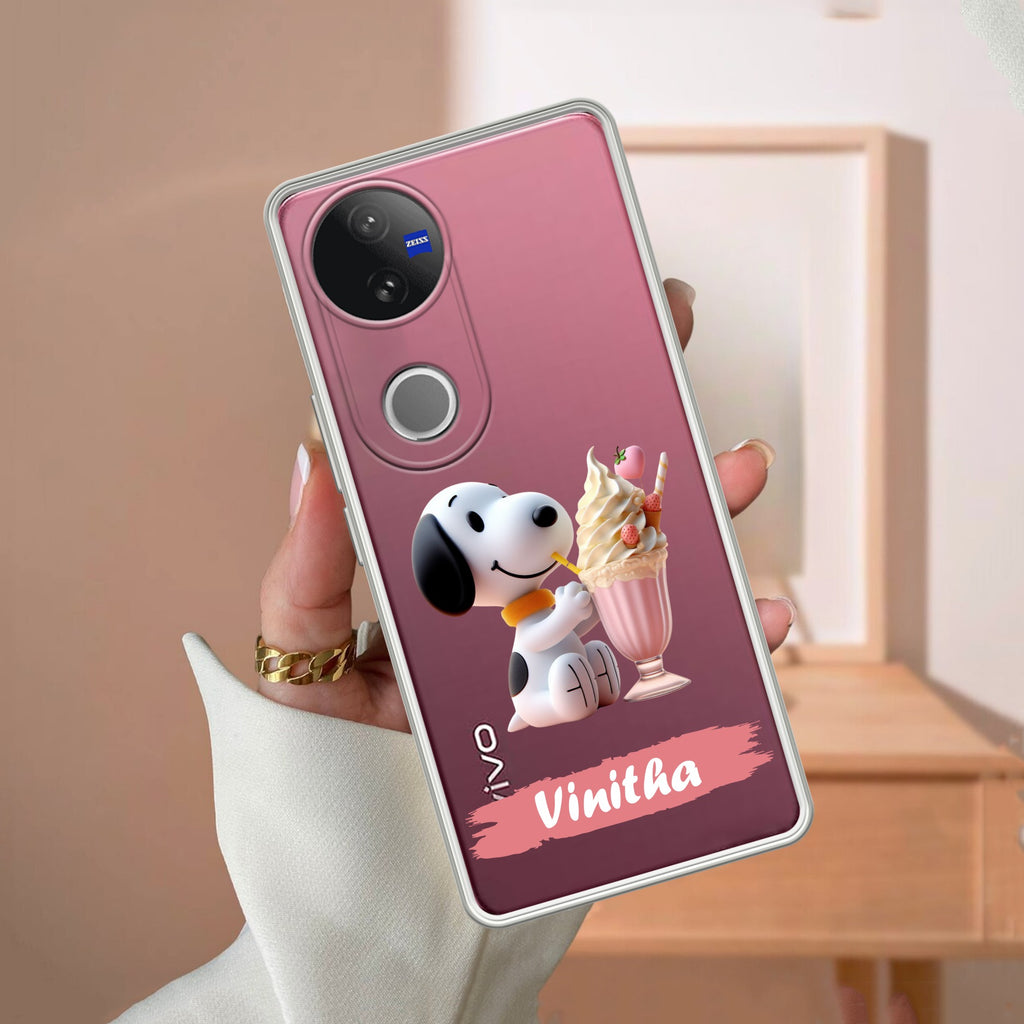 Snoopy Customize Transparent Silicon Case For Vivo T4R 5G
