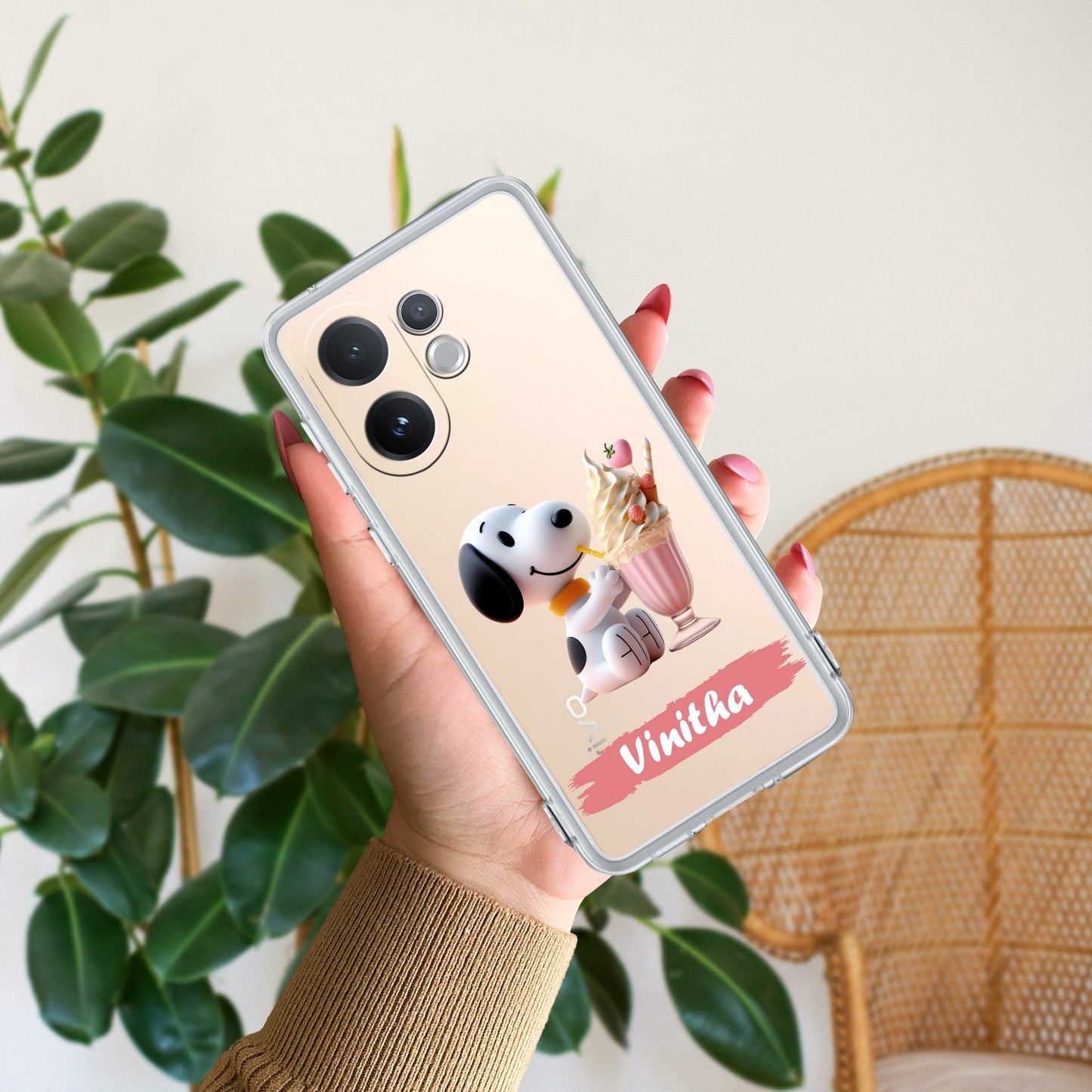 Snoopy Customize Transparent Silicon Case For Vivo