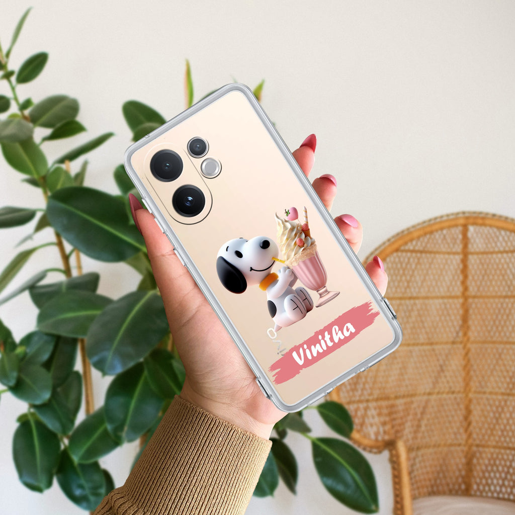 Snoopy Customize Transparent Silicon Case For Vivo V60 5G