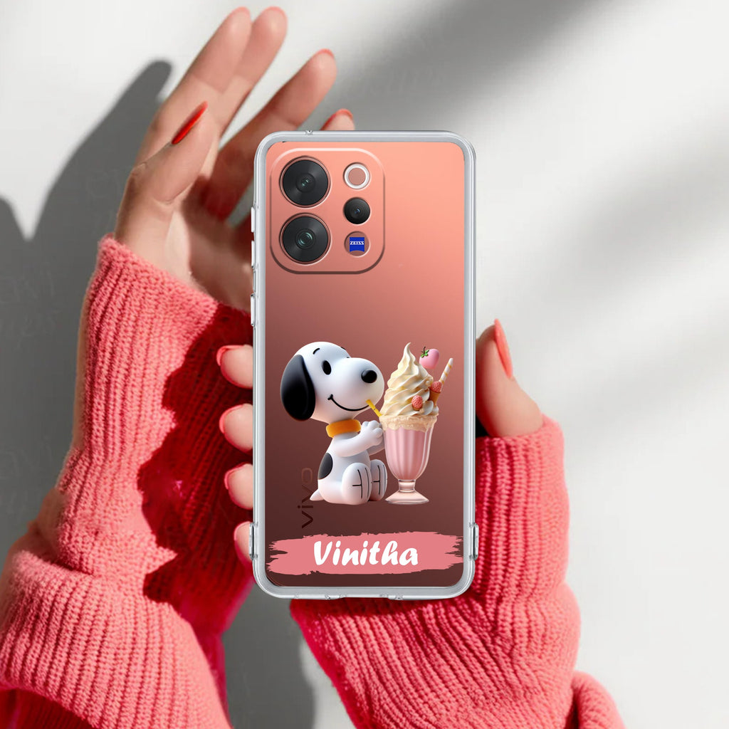 Snoopy Customize Anti Yellow Case For Vivo V70 5G