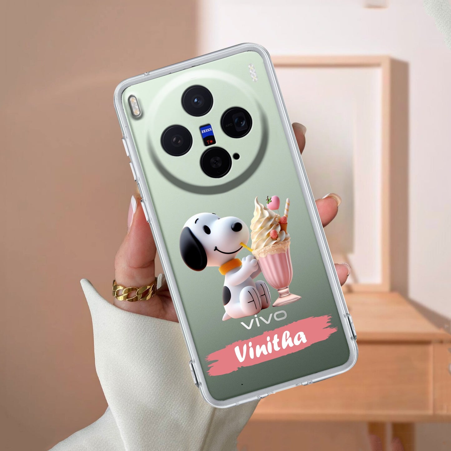 Snoopy Customize Transparent Silicon Case For Vivo