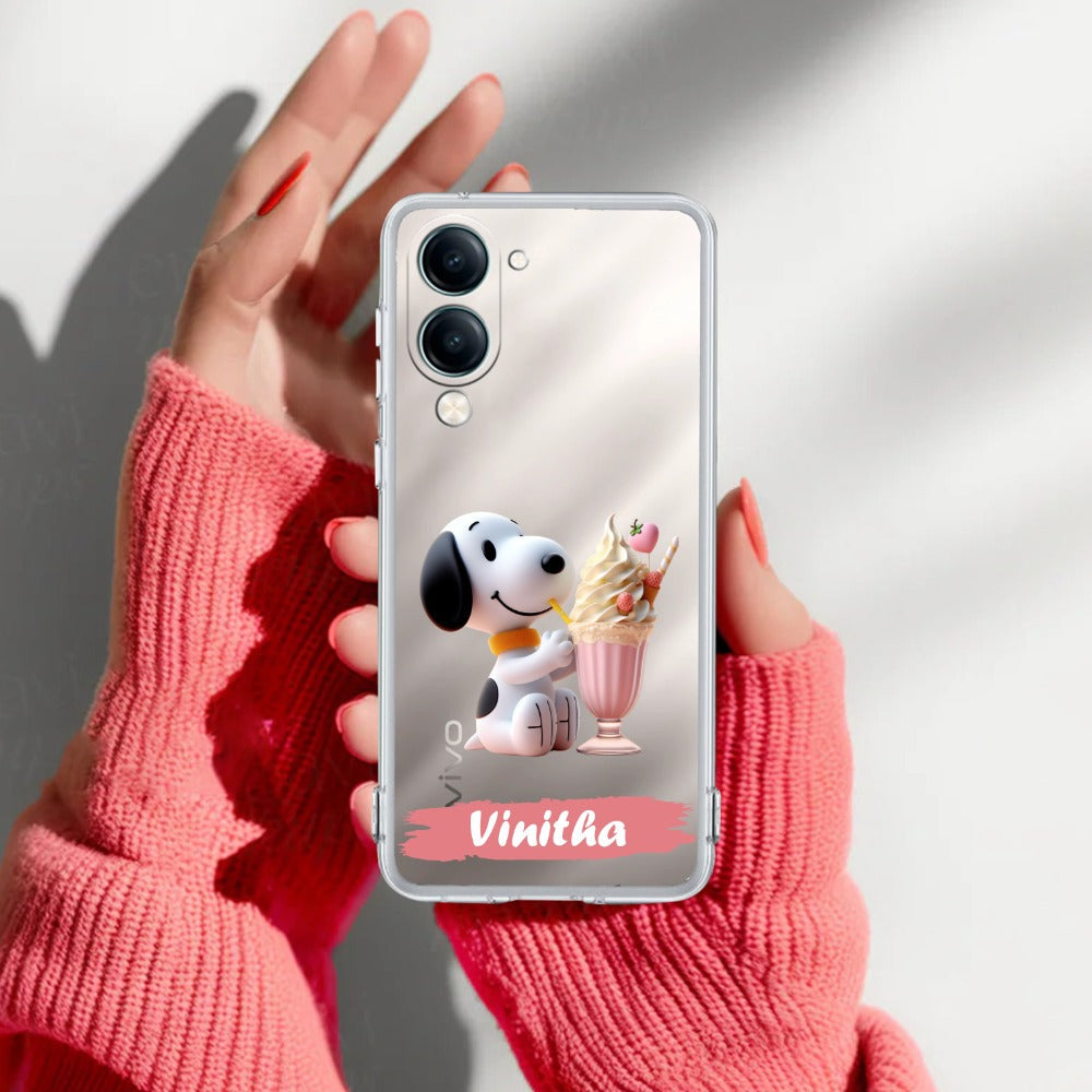 Snoopy Customize Transparent Silicon Case For Vivo