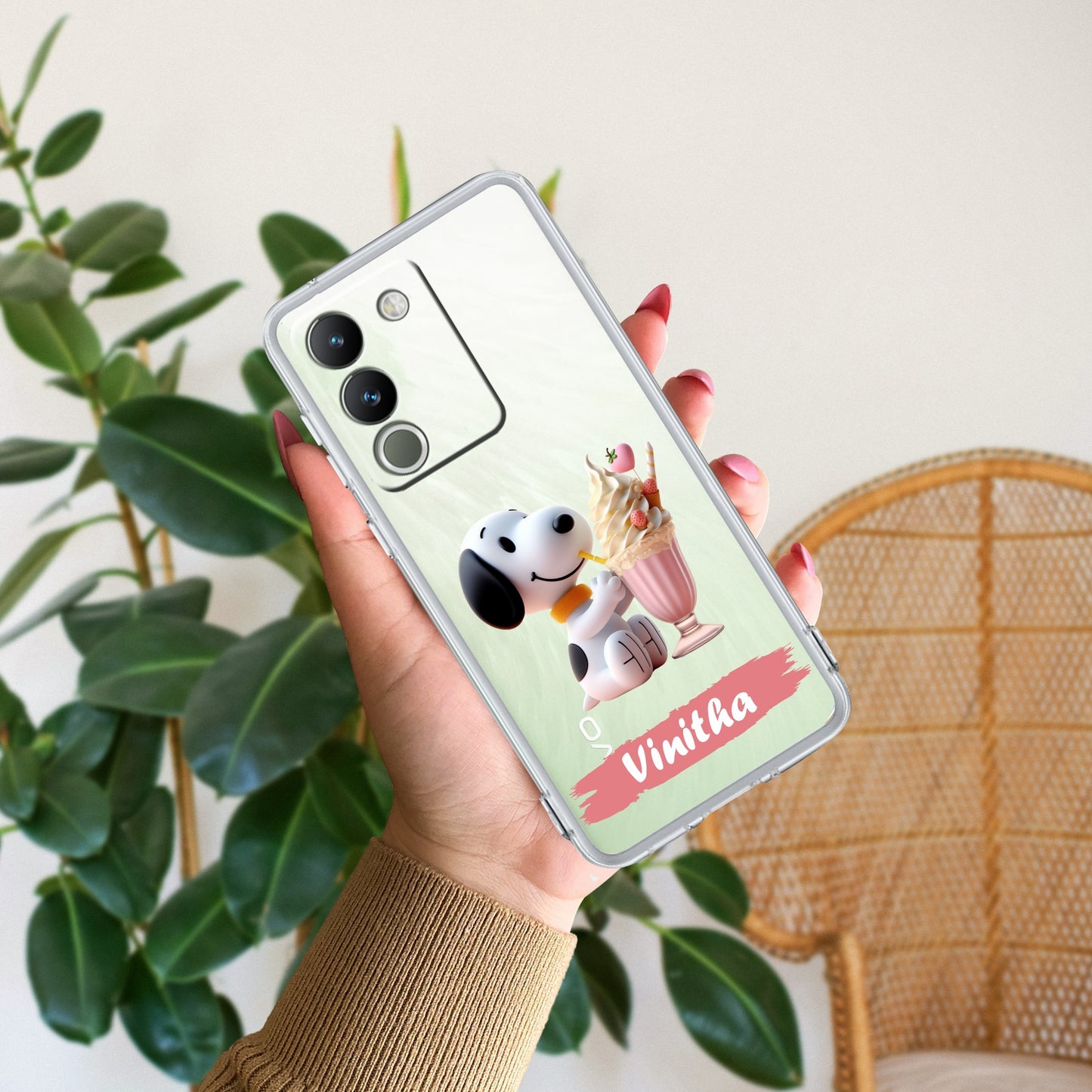 Snoopy Customize Transparent Silicon Case For Vivo