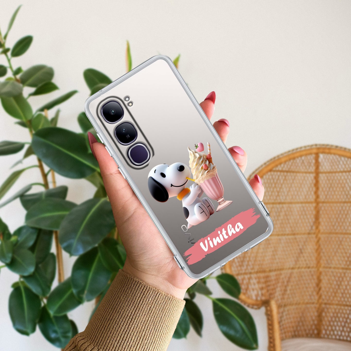 Snoopy Customize Transparent Silicon Case For Vivo