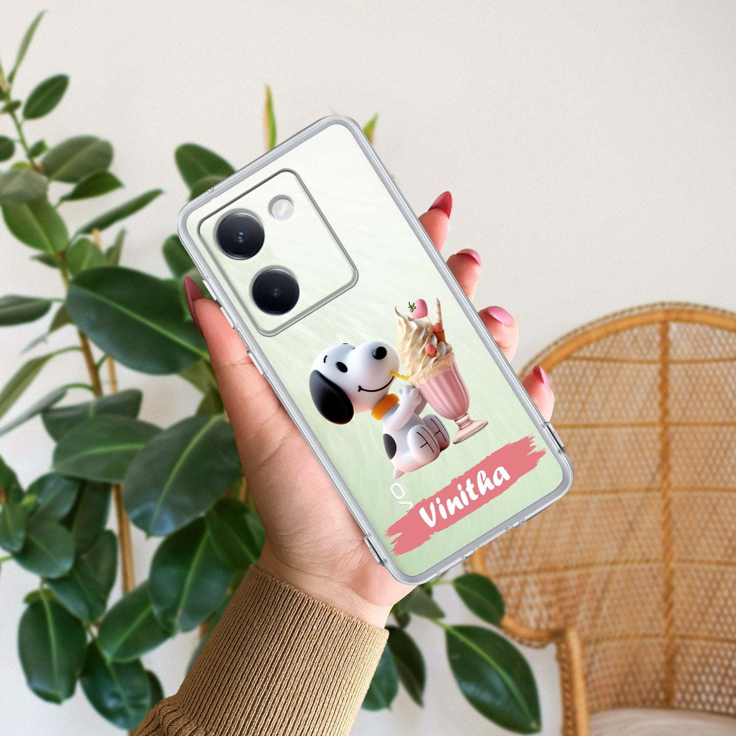 Snoopy Customize Transparent Silicon Case For Vivo