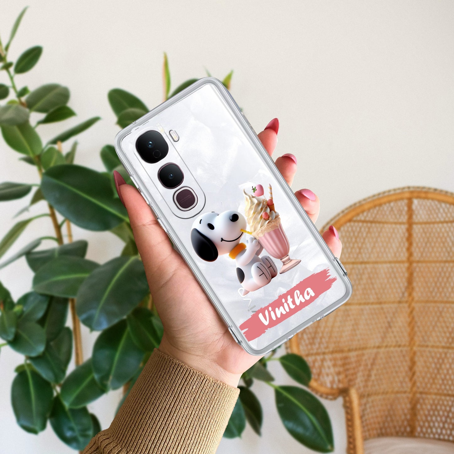 Snoopy Customize Transparent Silicon Case For Vivo