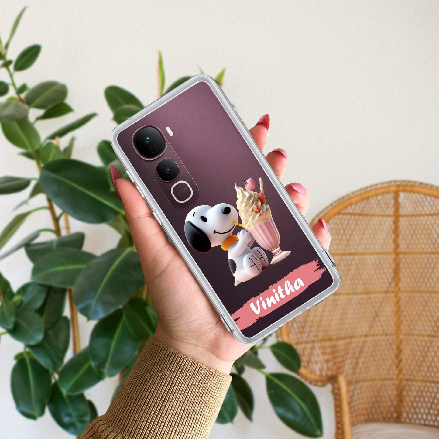 Snoopy Customize Transparent Silicon Case For Vivo