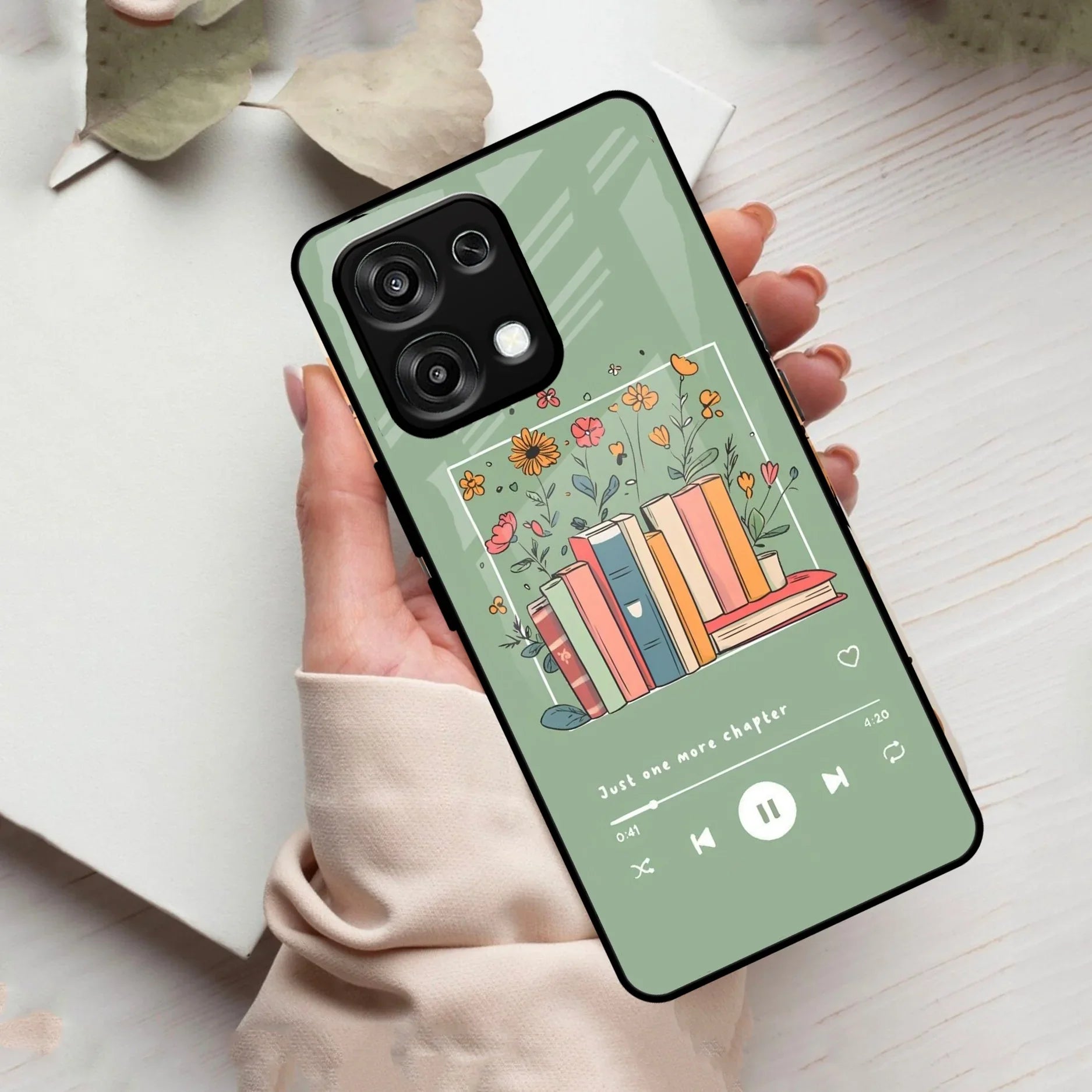 Soft Volume Stories Glass Case Cover For Oppo