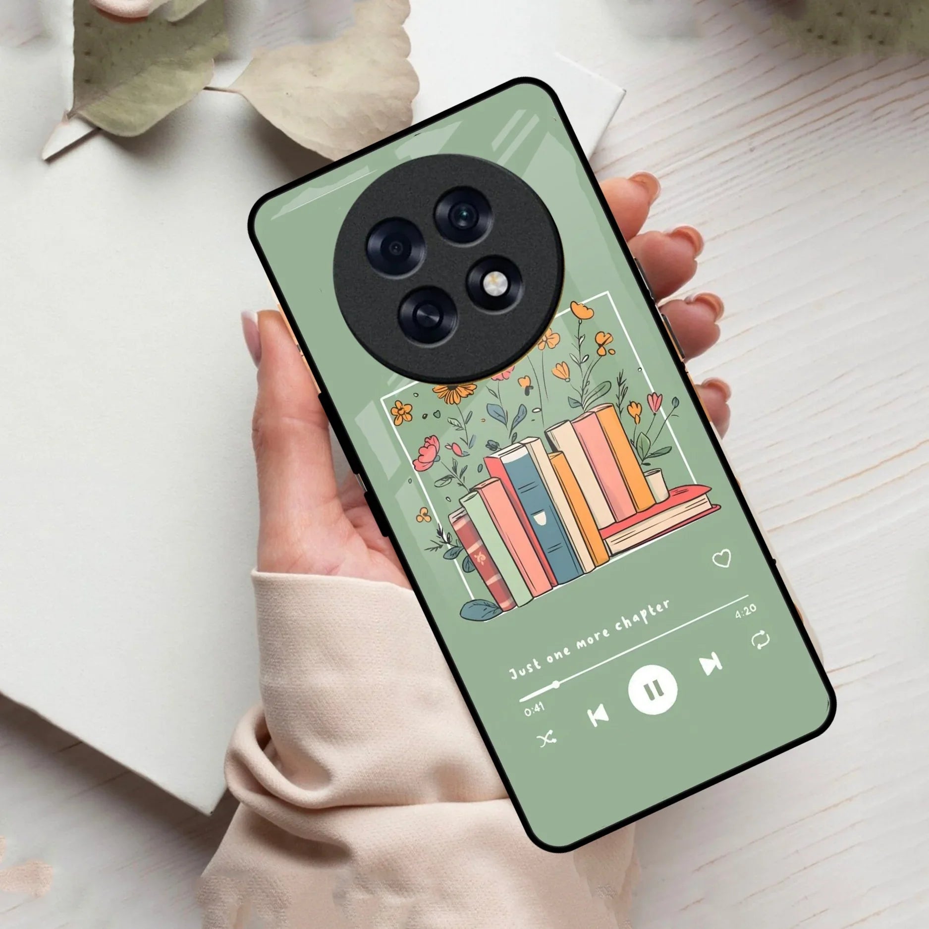 Soft Volume Stories Glass Case Cover For Oppo
