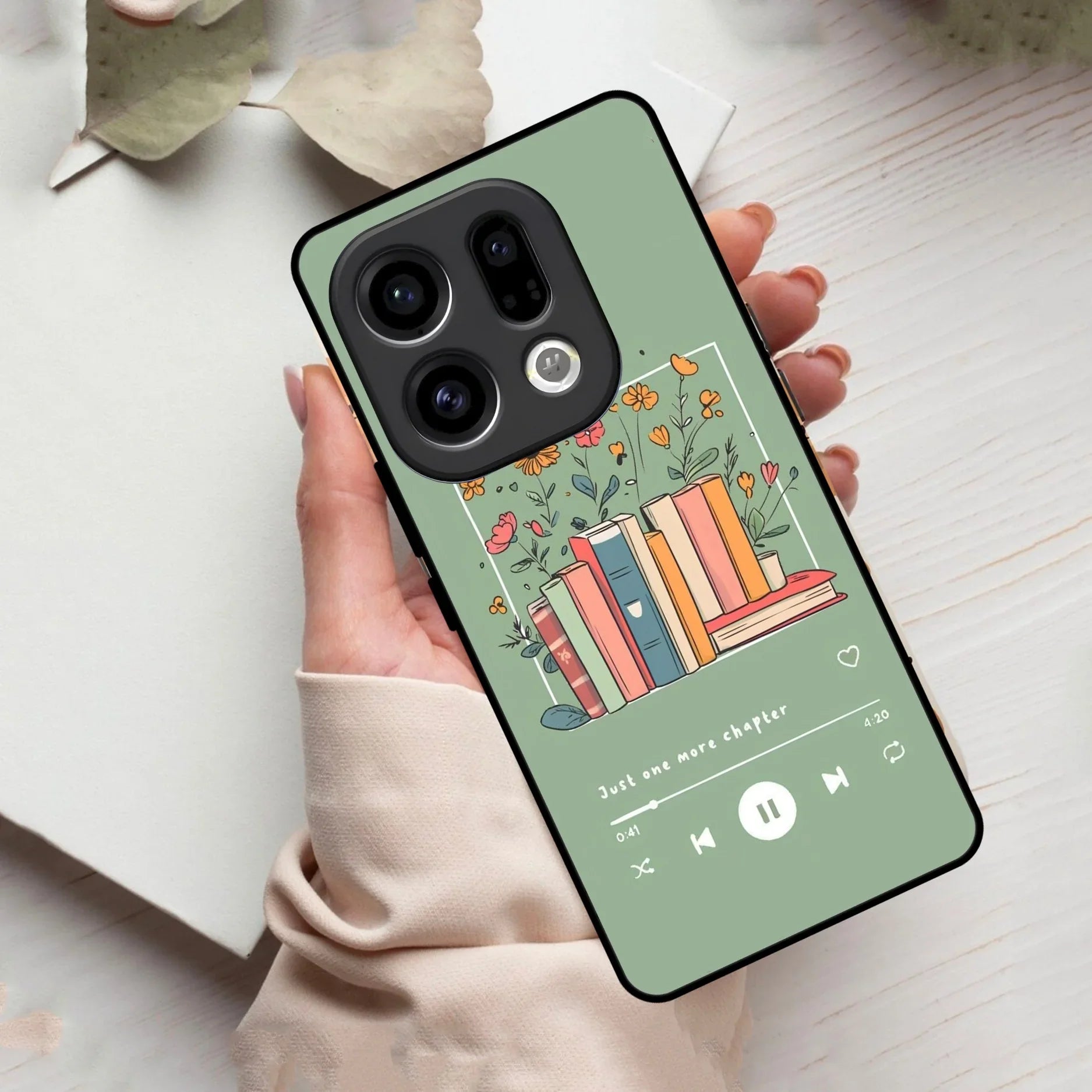 Soft Volume Stories Glass Case Cover For Oppo