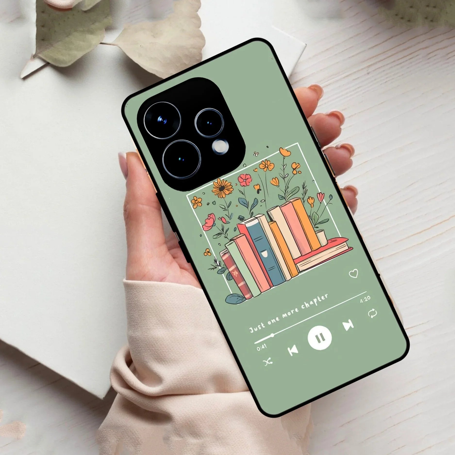 Soft Volume Stories Glass Case Cover For Oppo