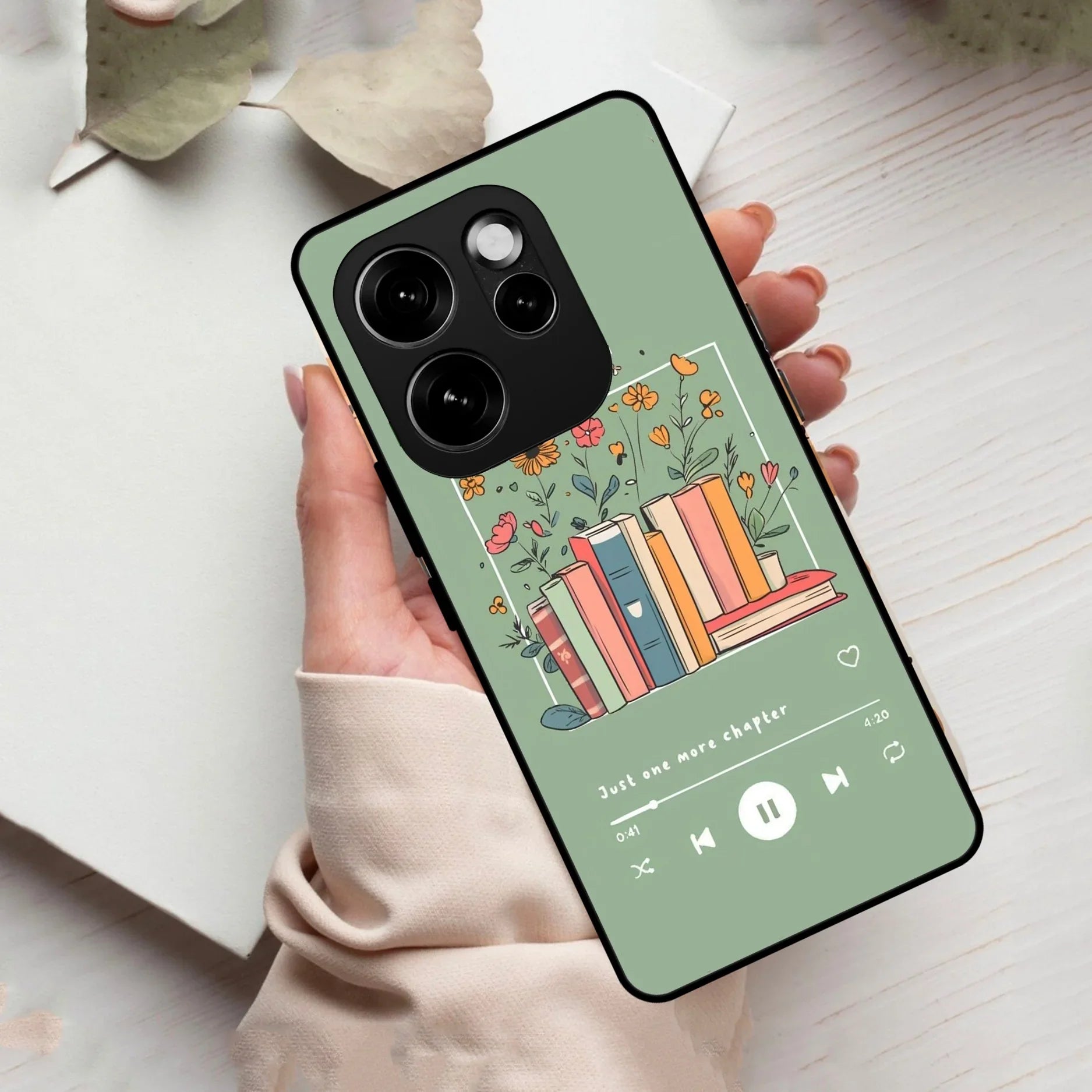 Soft Volume Stories Glass Case Cover For Oppo