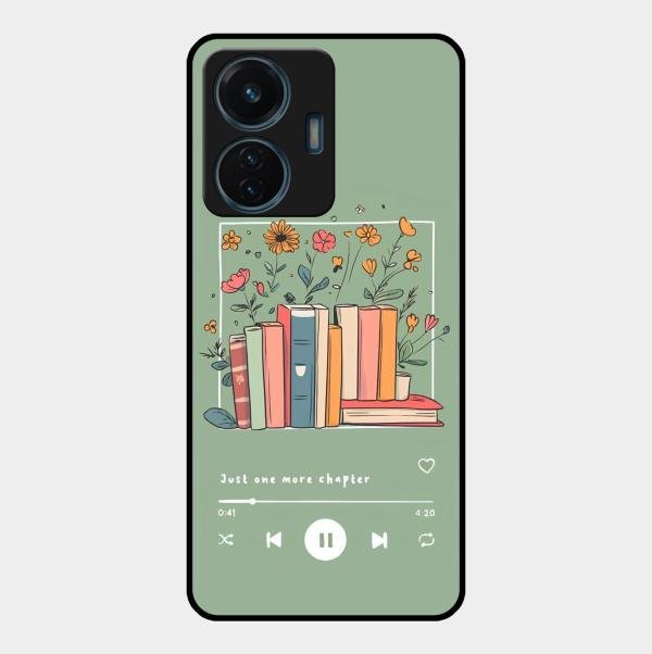 Soft Volume Stories Glass Case Cover For Vivo T1 44W 4G