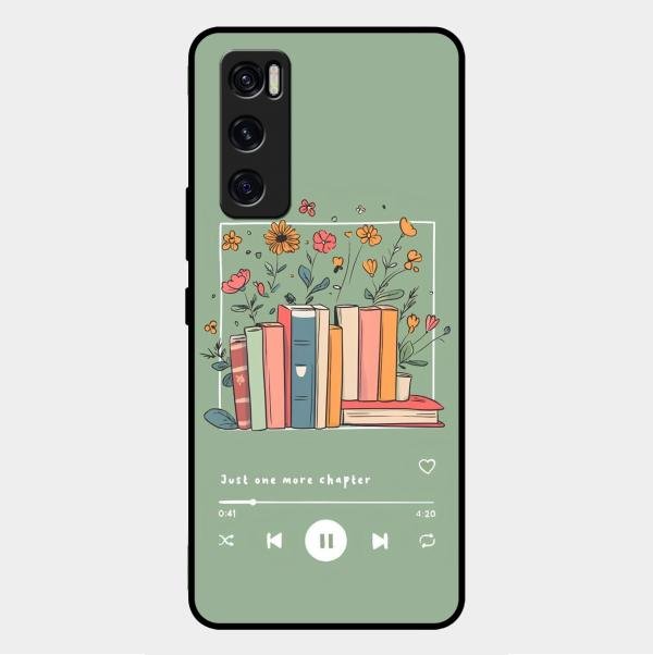 Soft Volume Stories Glass Case Cover For Vivo V20 Se
