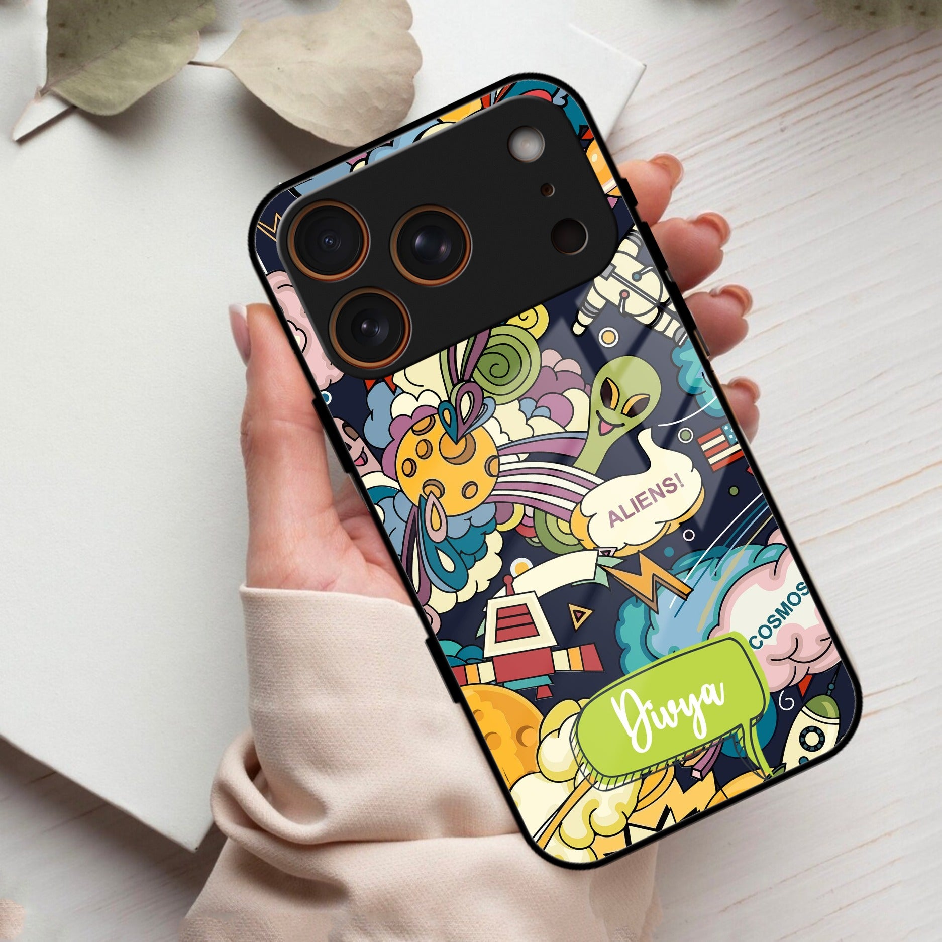 Space Glass Case Cover For iPhone 17 Pro