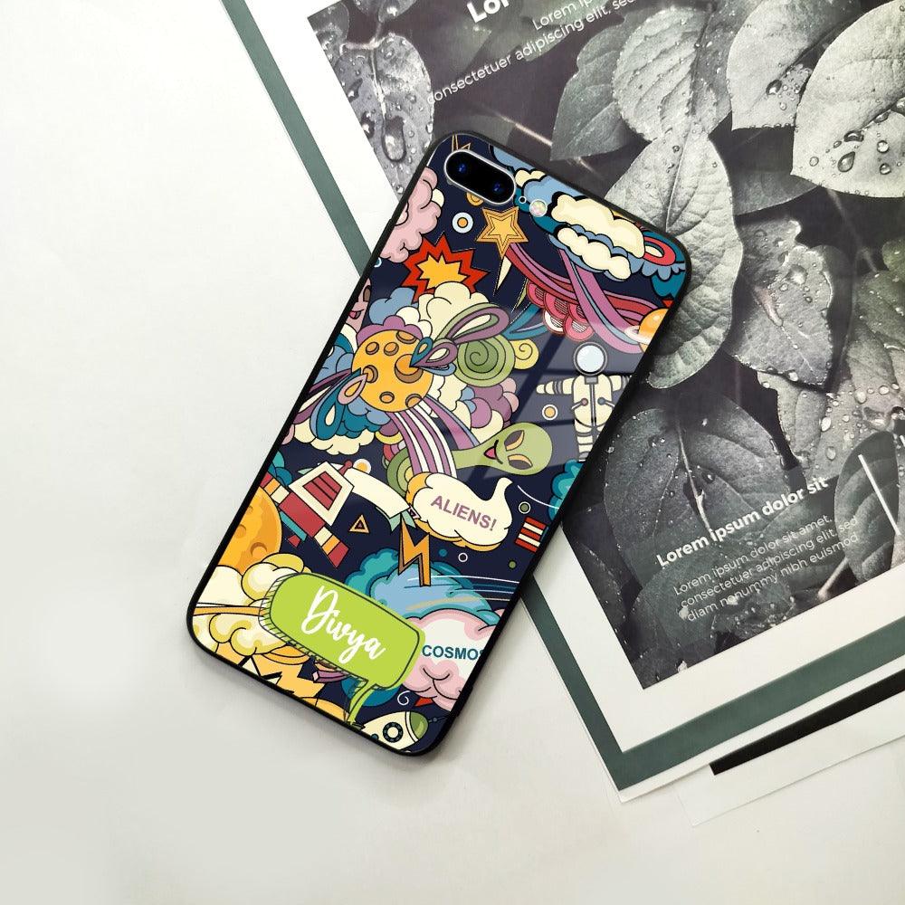 Space Customized Glass Case Cover For iPhone